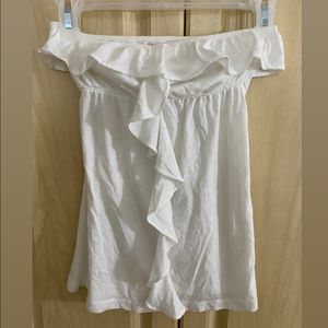 White Strapless Top
